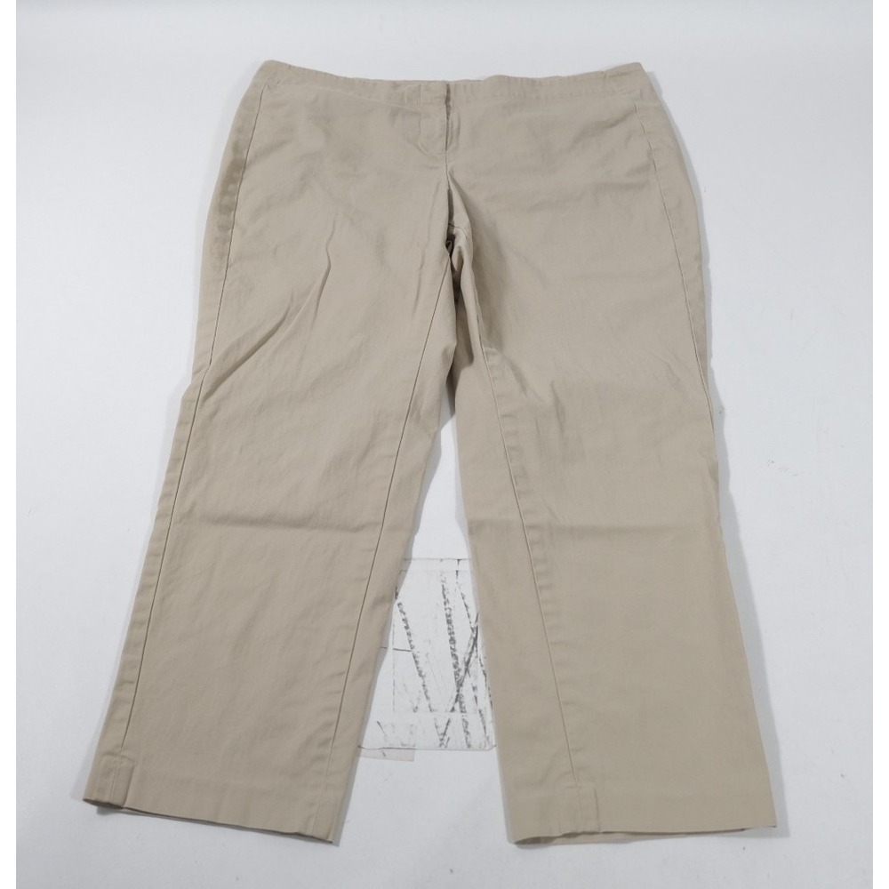 J.Jill Pants Women 10 Petite Tan Straight Leg Stretch Cotton Casual Trousers